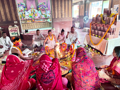Shantiniketan Yagna was performed at ISKCON temple in Agartala temple on December 1st.